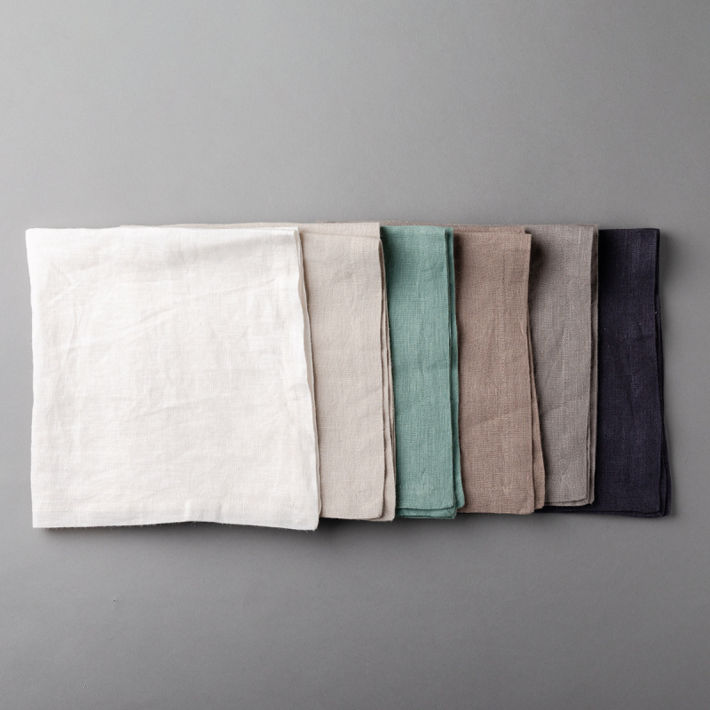Brązowe serwetki lniane 50 x 50 cm 2 szt. - Gaya Ambiente
