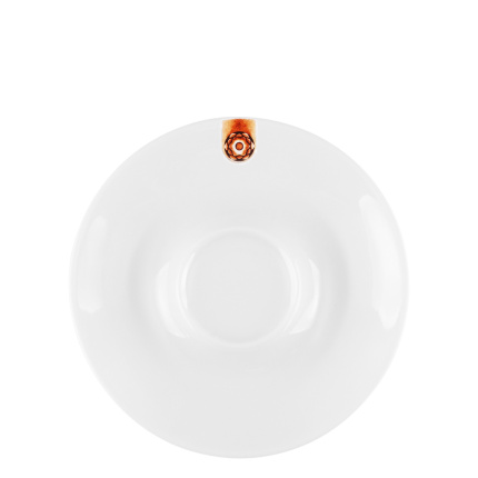 Spodek do kawy/herbaty z brązowym ornamentem 15 cm – Gaya RGB