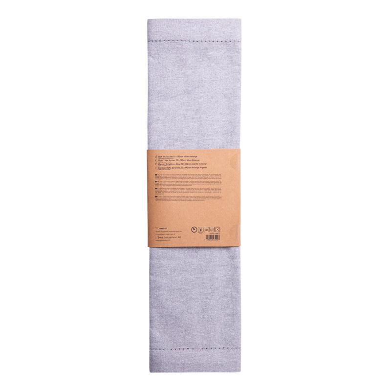 Jasnoszary bawełniany bieżnik na stół 50 x 140 cm – Basic Ambiente