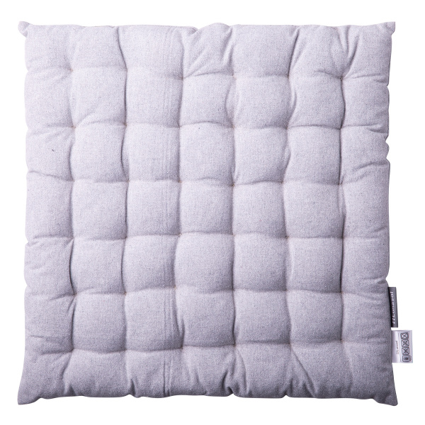 Jasnoszara bawełniana poduszka na krzesło 40 x 40 x 4 cm – Basic Ambiente