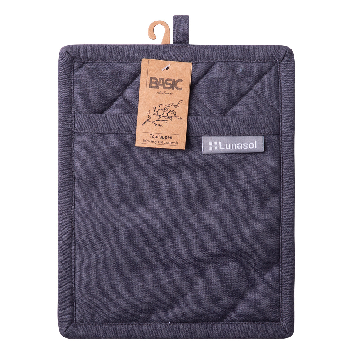 Stalowo-szara bawełniana rękawica kuchenna 19 x 24 cm – Basic Ambiente