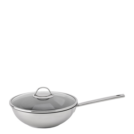 Wok z szklaną pokrywką ø 28 cm | Orion Inox