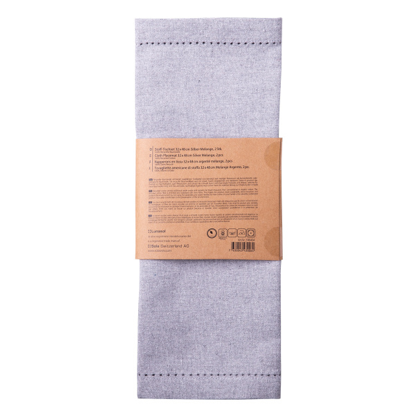 Jasnoszara bawełniana podkładka 32 x 48 cm 2 szt. – Basic Ambiente
