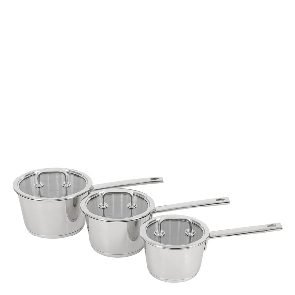 Zestaw rondli 3 szt. z pokrywkami - Merkur Master Chef Lunasol