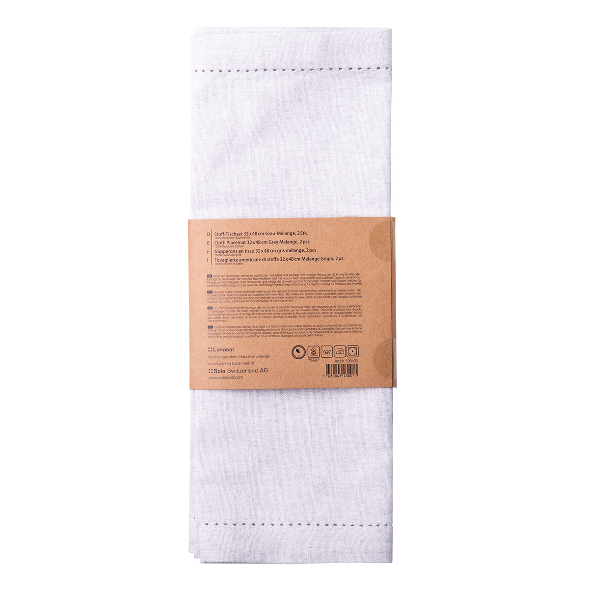 Szara bawełniana podkładka na stół 32 x 48 cm 2 szt. – Basic Ambiente