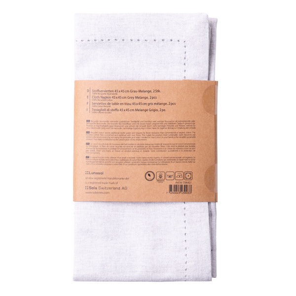 Szare bawełniane serwetki 45 x 45 cm 2 szt. – Basic Ambiente