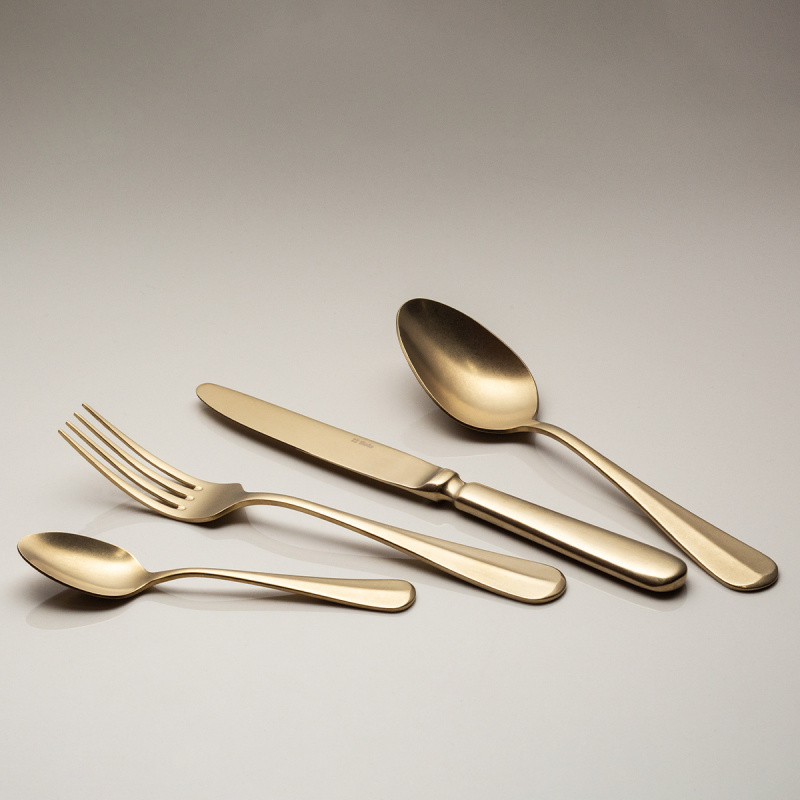 Zestaw sztućców 16 szt. - Baguette Vintage PVD Champagne Stone Wash