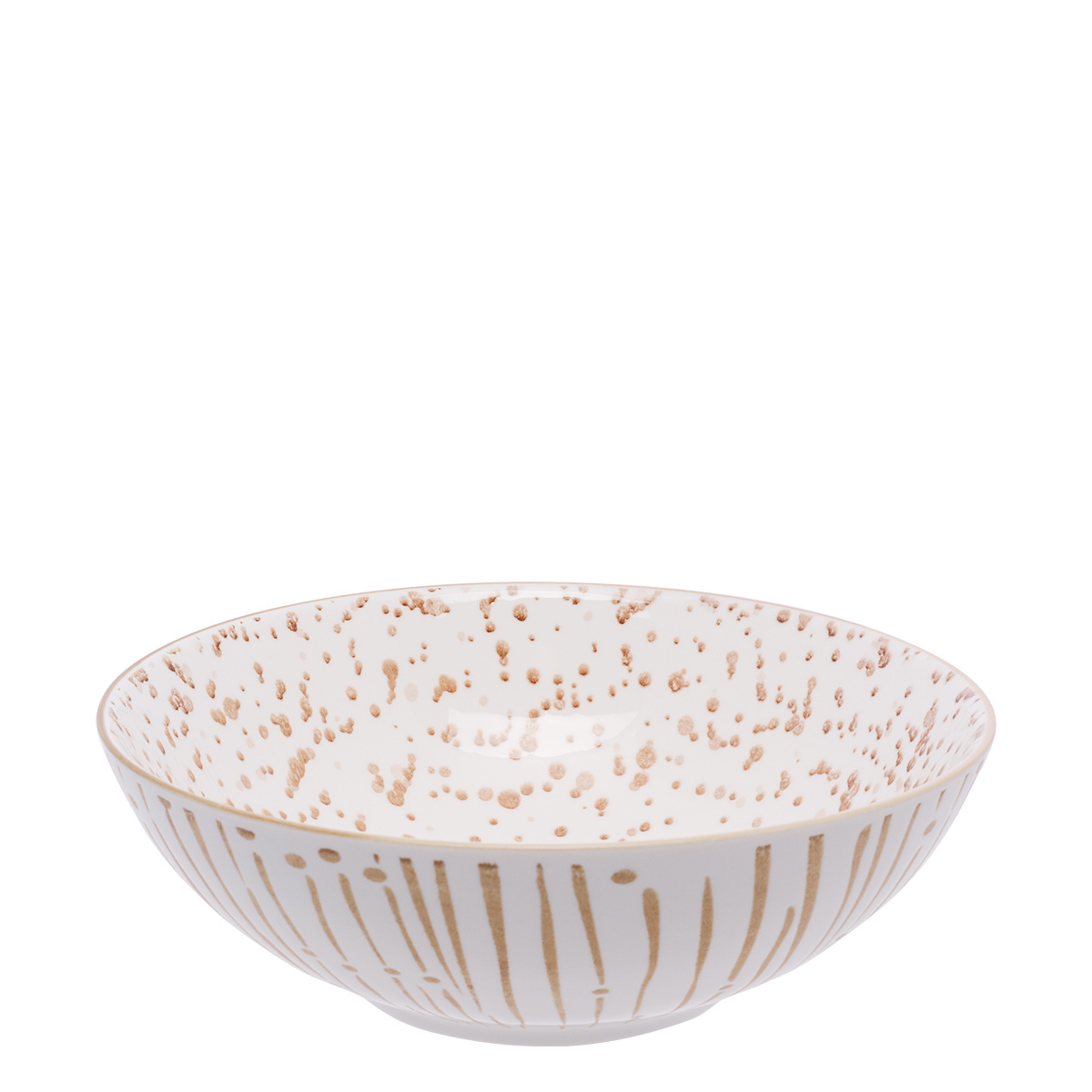 Miska na płatki biała / champagne 17,8 cm - Basic