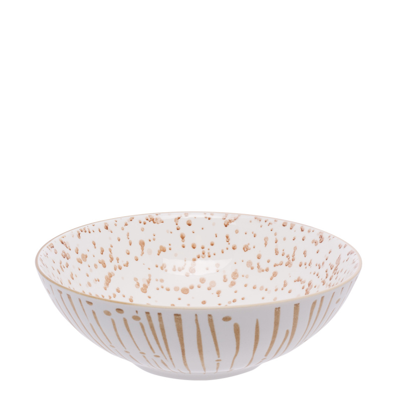 Miska na płatki biała / champagne 17,8 cm - Basic