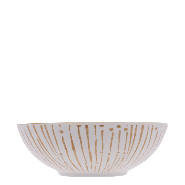 Miska na płatki biała / champagne 17,8 cm - Basic