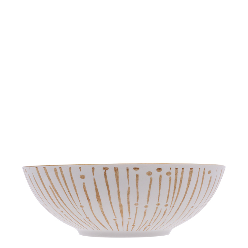 Miska na płatki biała / champagne 17,8 cm - Basic