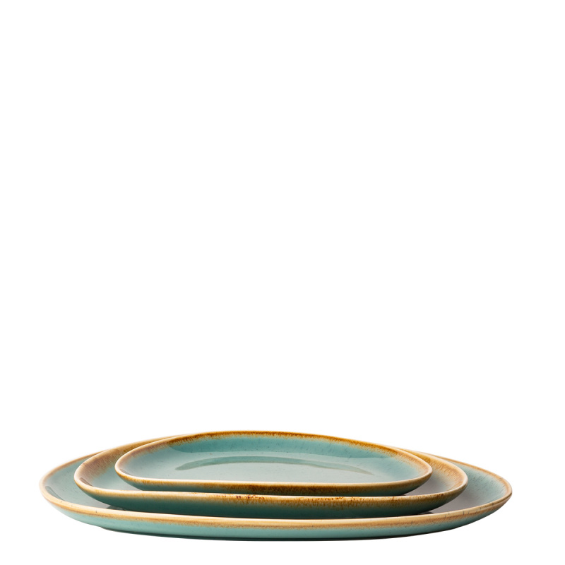 Talerz Triangle Sand turkusowy 30,5 x 24,2 cm – Gaya