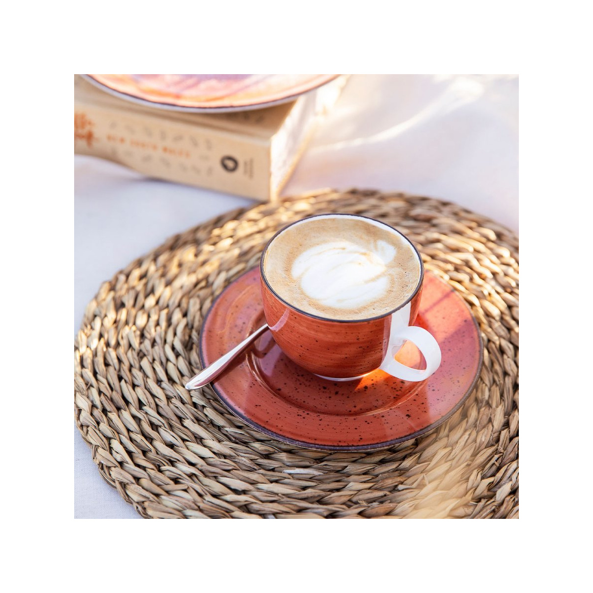 Spodek do kawy 16 cm czerwony - Hotel Inn Chic kolorowy