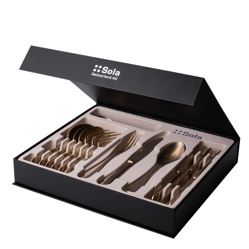 Zestaw sztućców 16 szt. - Baguette Vintage PVD Champagne Stone Wash