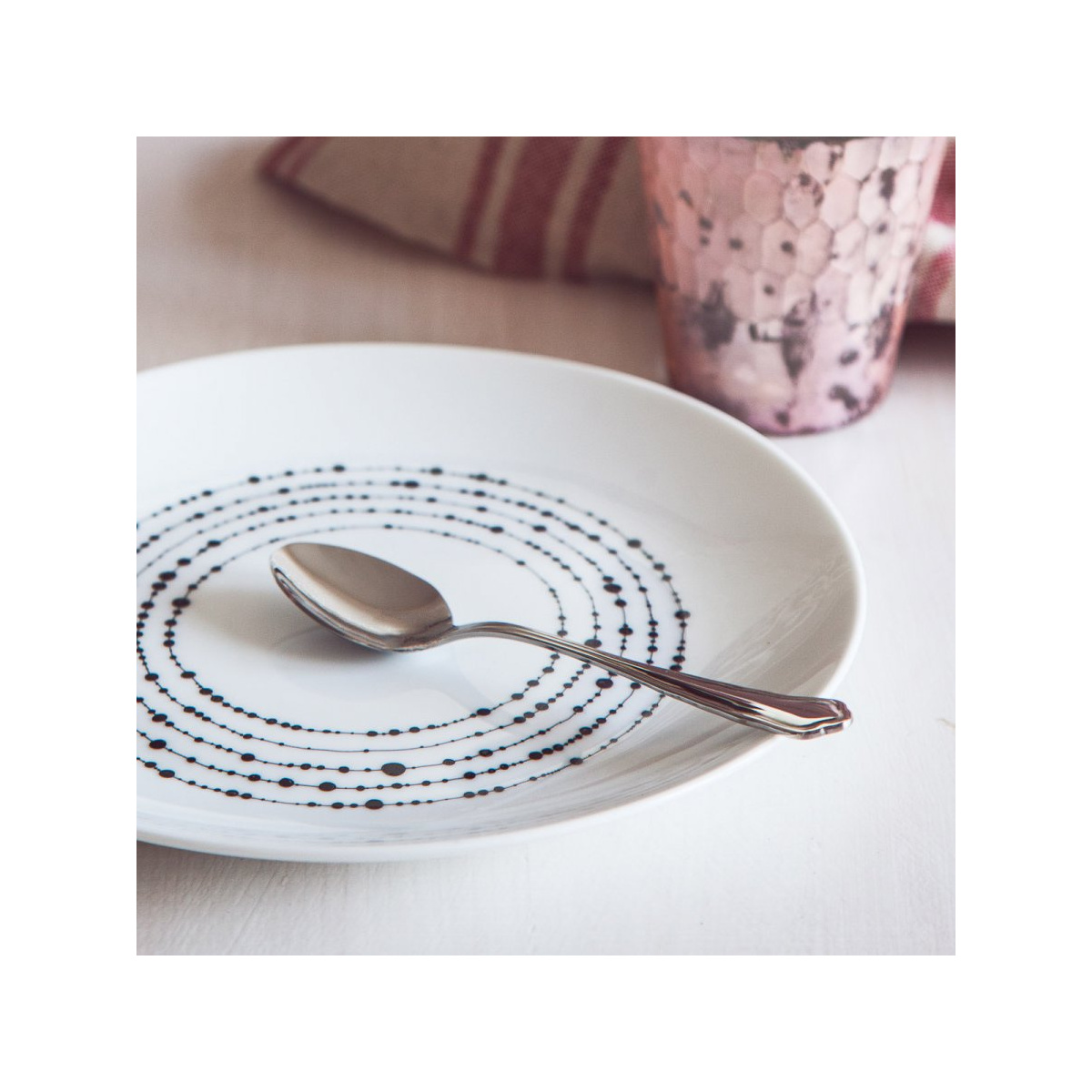 Talerz deserowy 20,5 cm zestaw 4 szt. - Basic Dots