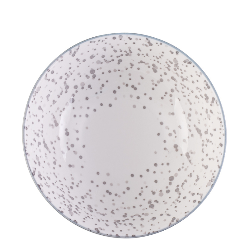 Miska na płatki biała / jasnoszara 17,8 cm - Basic