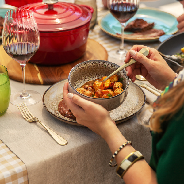 Zestaw sztućców 24 szt. - Baguette Vintage PVD Champagne Stone Wash