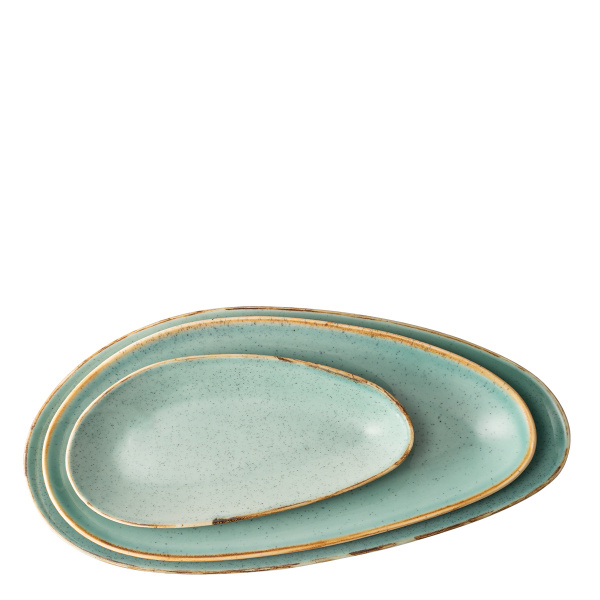 Talerz owalny Sand turkusowy 25 cm – Gaya