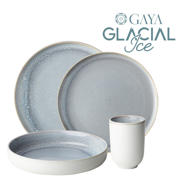 Zestaw porcelanowy 16 el. - Gaya Atelier Glacial Ice