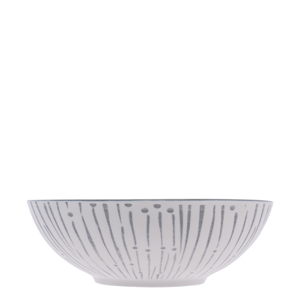Miska na płatki biała / jasnoszara 17,8 cm - Basic