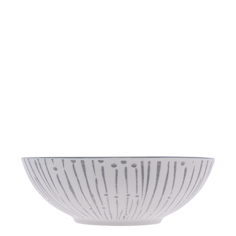 Miska na płatki biała / jasnoszara 17,8 cm - Basic