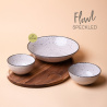 Zestaw Flowl- Misky Gaya Atelier jasnoszare + Podstawka Triangle Agat