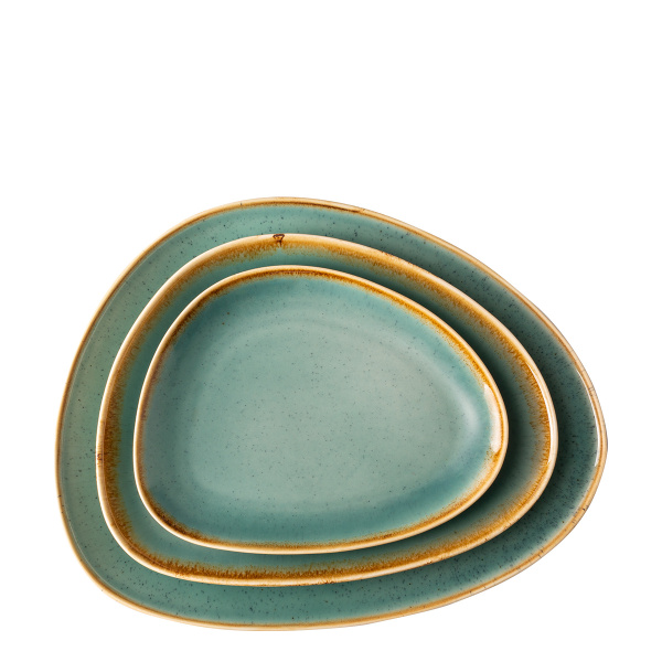 Talerz Triangle Sand turkusowy 25,5 x 19,7 cm – Gaya