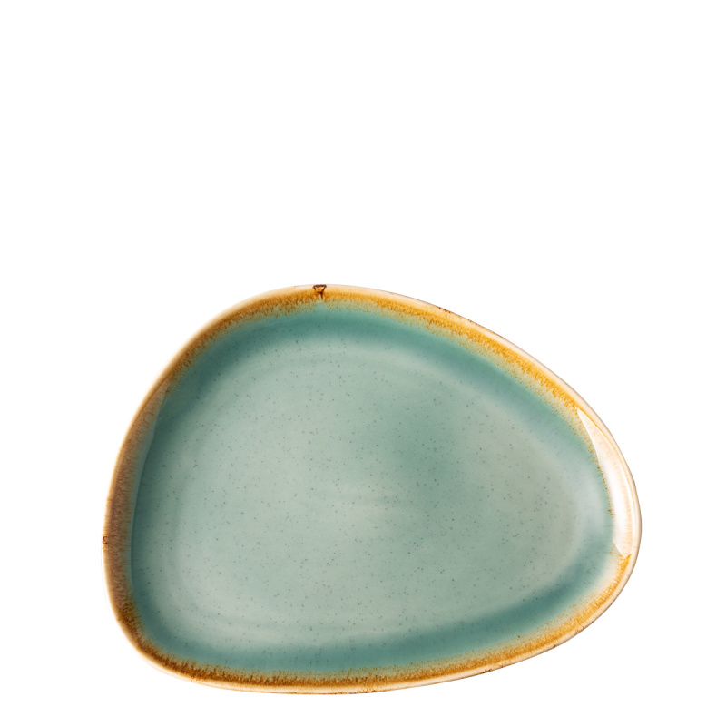 Talerz Triangle Sand turkusowy 25,5 x 19,7 cm – Gaya