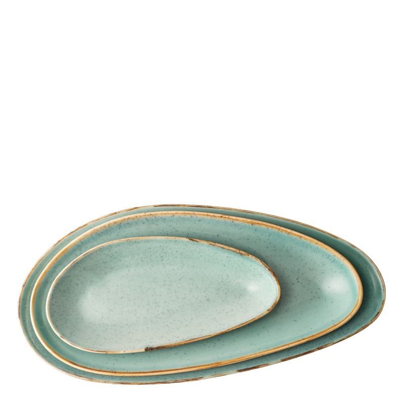 Talerz owalny Sand turkusowy 36 cm – Gaya