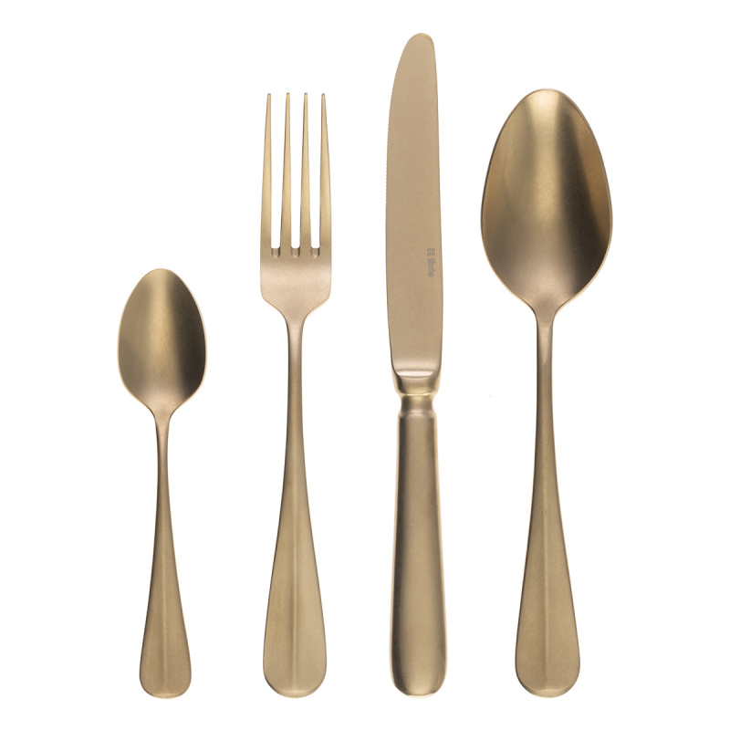 Zestaw sztućców 24 szt. - Baguette Vintage PVD Champagne Stone Wash