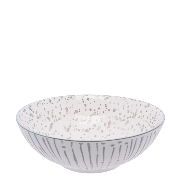 Miska na płatki biała / jasnoszara 17,8 cm - Basic
