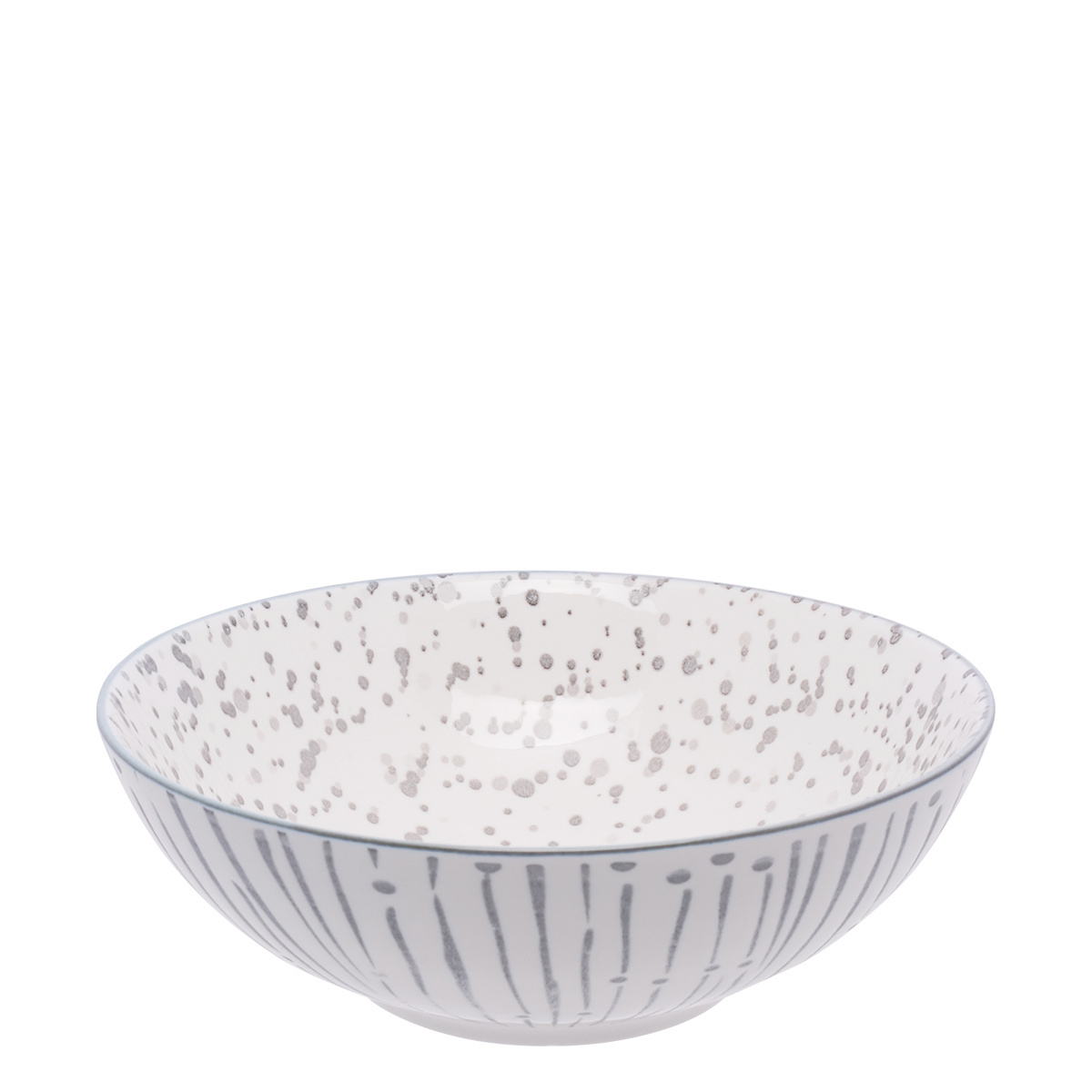 Miska na płatki biała / jasnoszara 17,8 cm - Basic