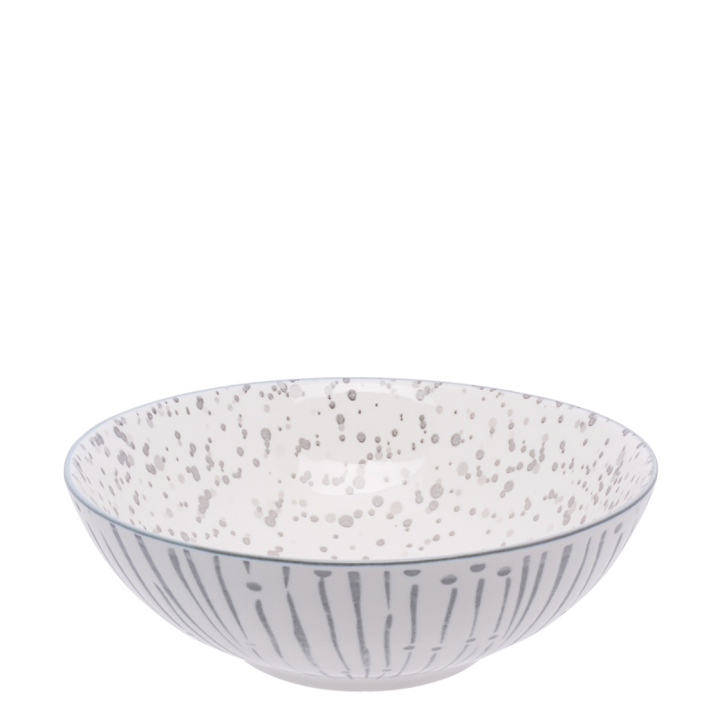 Miska na płatki biała / jasnoszara 17,8 cm - Basic
