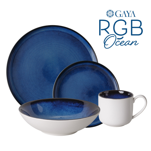 Zestaw porcelanowy 16 el. - Gaya RGB Ocean Lunasol