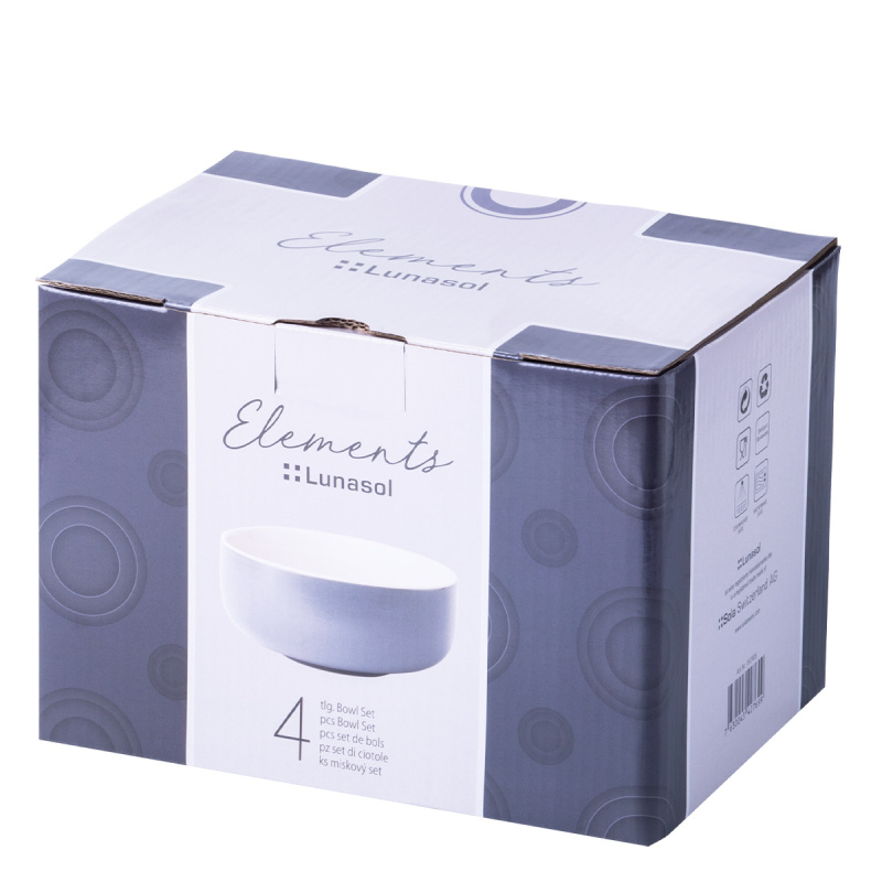 Zestaw misek ceramicznych 4 szt. – Elements East grey