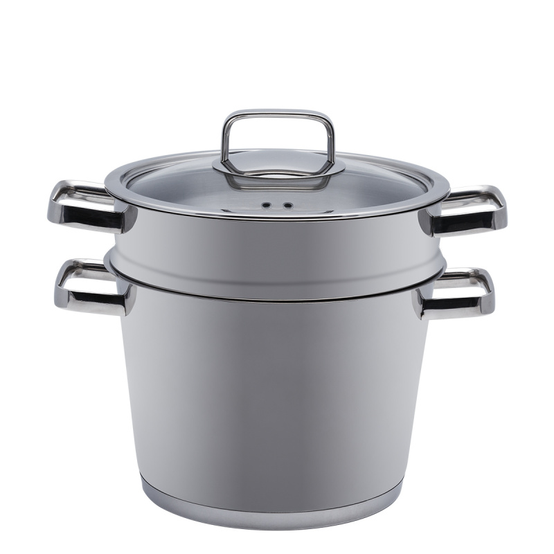 Garnek do makaronu Merkur 6,5 l ze szklaną pokrywką Premium Lunasol
