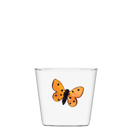 Szklanka z pomarańczowym motylem 350 ml