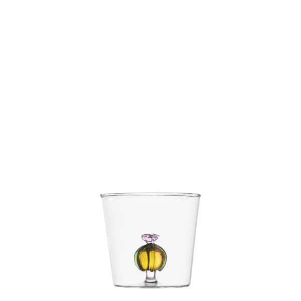 Szklanka z kaktusem z różowym kwiatem 350 ml