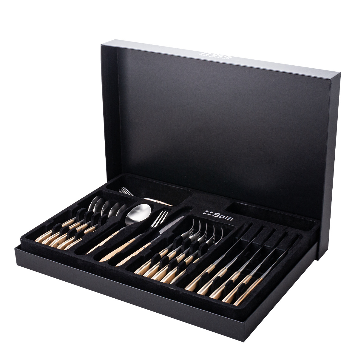 Zestaw sztućców 30 el. - Gaya Exeter Maple