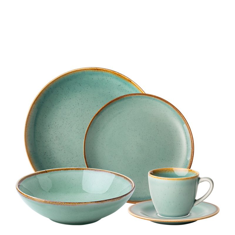 Zestaw porcelanowy 30 el. – Sand turkusowy – Gaya