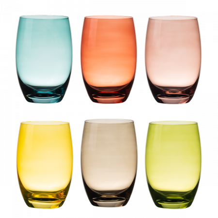 Kubki Tumbler kolorowe 460 ml, 6 sztuk — Optima Glas Lunasol