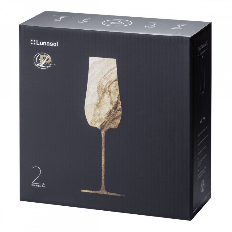 Kieliszki do szampana Sparkle 220 ml zestaw 2 szt. – Green Wave Platinum Line
