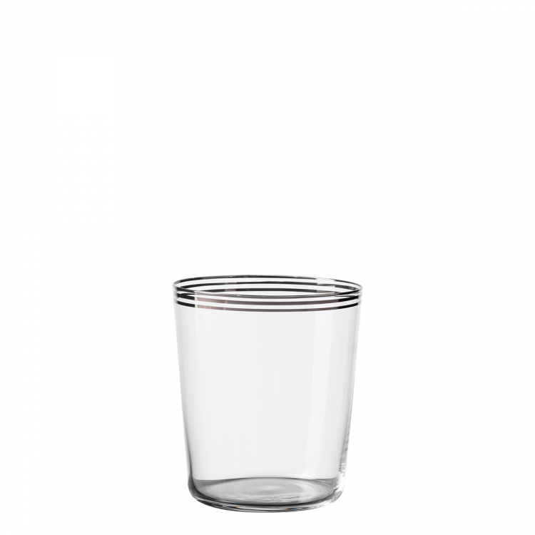 Szklanki Tumbler z trzema paskami w kolorze platynowym 440 ml zestaw 6 szt - 21st Century Glas