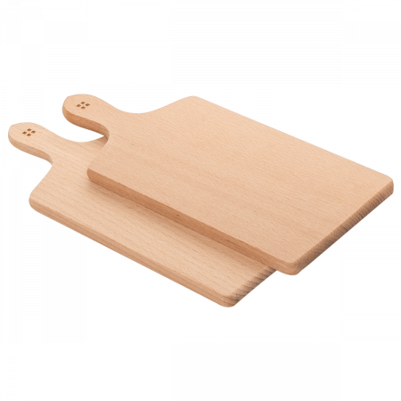 Drewniana deska do krojenia z uchwytem 28 x 12 cm zestaw 2-częściowy - Basic