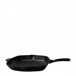 Żeliwna patelnia grillowa, emaliowana, czarna, 27 x 27 cm - Jupiter Lunasol