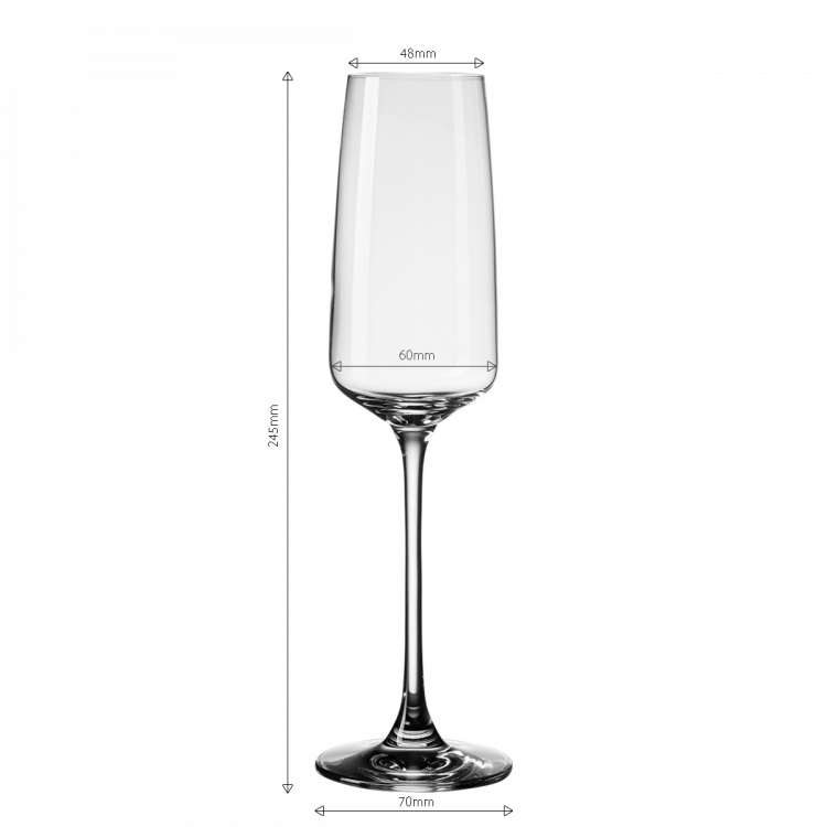 Kieliszki do szampana 250 ml zestaw 4 szt - 21st Glas Lunasol META Glass