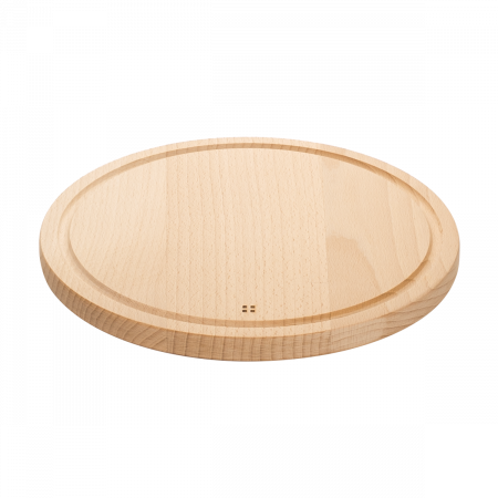 Drewniana deska do krojenia z rowkiem, okrągła 28 cm - Basic