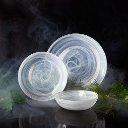Talerz płytki biały 28 cm - Elements Glass