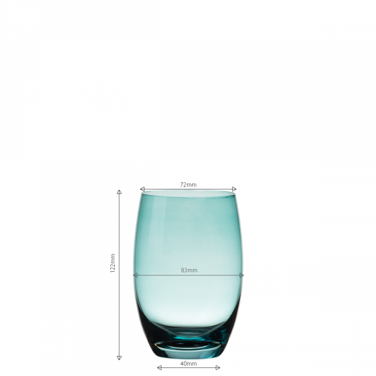 Kubki Tumbler turkusowe 460 ml, 6 sztuk - Optima Glas Lunasol