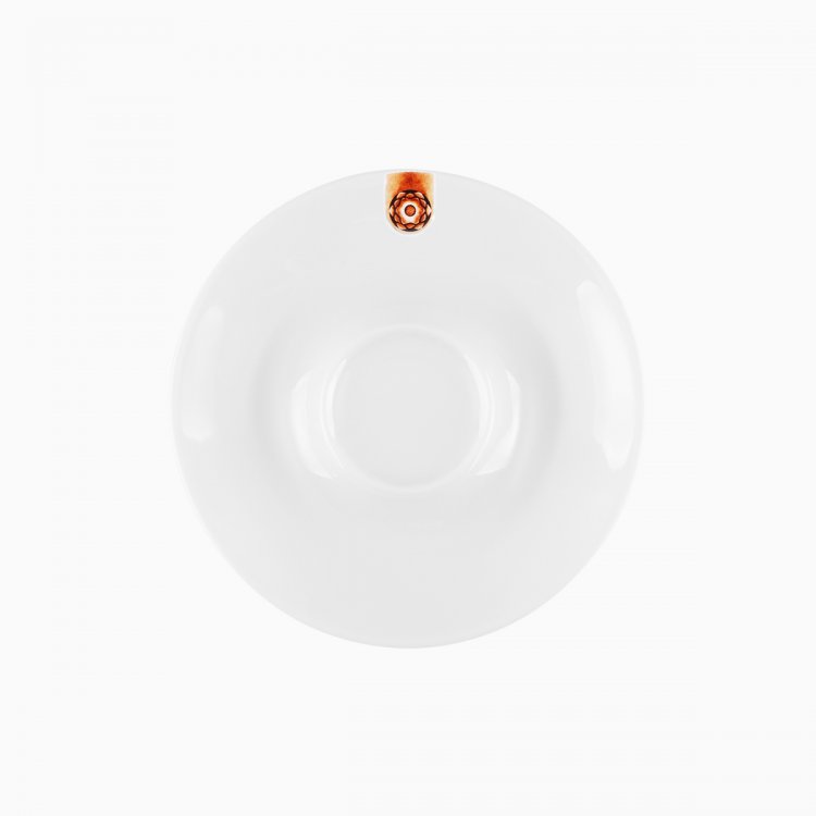 Spodek do kawy/ herbaty z brązowym ornamentem 15 cm – Gaya RGB